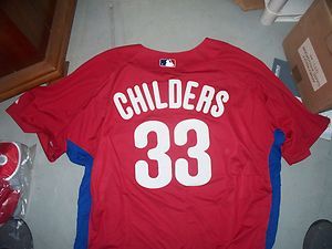 Matt Childers Philadelphia Phillies Game Used 2008 BP Jersey
