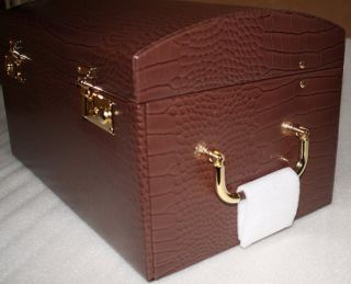 new bey berk brown large leather jewelry box chest up for