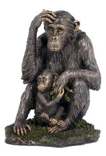 Chimpanze And Baby Chimpanzee Statue Sculpture   Perfect Gift