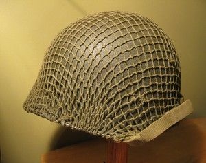 WWII Early M1 Fixed Bail Helmet w/ Unpainted Washer Liner Wire Buckle 