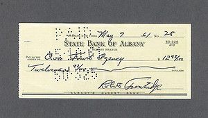 Bob Trowbridge rare signed check former 1957 Milwaukee Brave