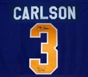 Signed Charlestown Chiefs 3 Carlson Slap Shot Movie