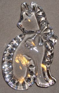 Gorham Crystal Cat Christmas Ornament
