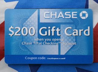 Chase $200 Checking Bonus Coupon Card Direct Deposit not Required Exp 