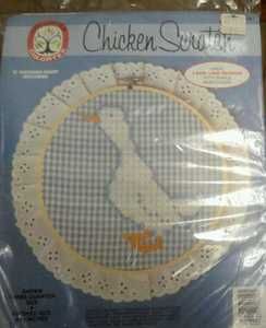 Chicken Scratch Wooden Hoop Duck Embroidery Kit