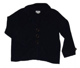 CHAUS Navy Blue Cardigan Sweater w/ Big Gold Buttons (WOMENS PETITE 