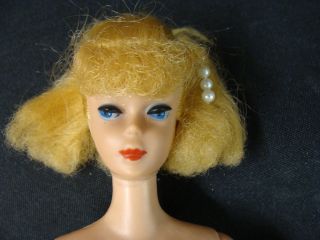Mattel Blonde Pony Tail Barbie 1958 5 or 6 Japan Blue Eyes Zebra Suit 