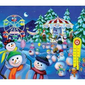 Sunsout Jigsaw Puzzle Snowman Carnival Joelle McIntyre Kids Christmas 