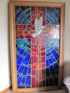 Stained Glass Lighted Cross Church Furniture