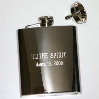 Bway 2009 Blithe Spirit Rev Opening Engraved Flask Gift