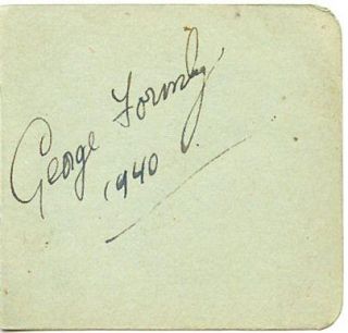 GEORGE FORMBY & SARAH CHURCHILL VINTAGE 1940 SIGNED BRITISH ALBUM PAGE 