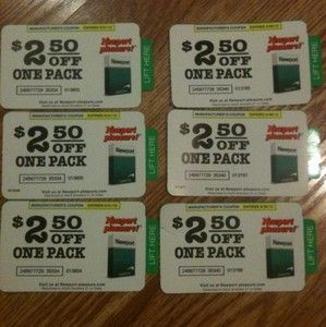 Newport Coupons Cigarette 6 Coupons $2 50 Off One Pack