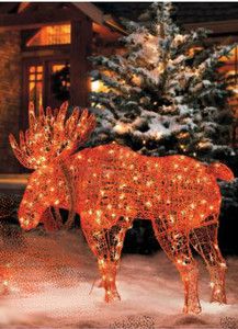 Outdoor Display Standing Male Moose Lighted Christmas Decoration