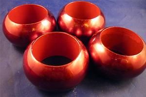 Set of 4 Red Napkin Holder Rings for Christmas Valentines Etc