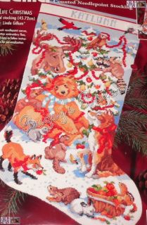 Bucilla Wild Life Christmas Stocking Ct Needlepoint Kit