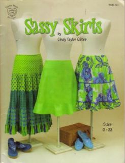   Pattern Book SASSY SKIRTS by Cindy Taylor Oates 12 styles in sz 0 22