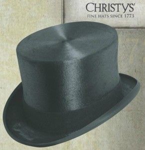 New Christys of London Rabbit Fur Felt Mad Hatter Victorian Black Top 