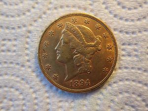1894 Coronet Head Gold $20 00 Double Eagle U s Coin