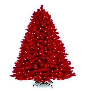red artificial christmas tree decor