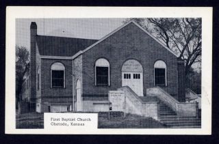 First Baptist Church Chetopa Chetoda Kansas KS Postcard