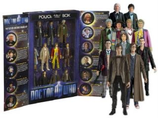 DR WHO Complete All 11 Doctors Collector Figure Set w/ TARDIS Display