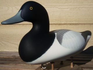 2007 Mint Bryon Bodt Drake Bluebill Wood Duck Decoy Signed Dated Havre