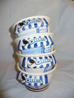  OREO Ice Cream Shoppe Ceramic Bowls Kraft Foods Sundae Boat Stackable