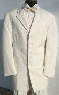 Mens Ivory Claiborne Four Button Notch Tuxedo Package Wedding Prom