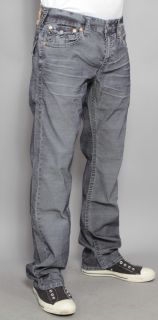 Mens True Religion Jeans Ricky Micro Corduroy Straight Leg Blue 29