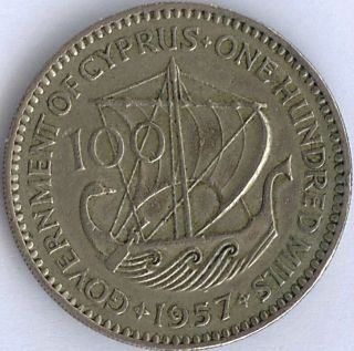  Mils Copper Nickel Coin KM 37 RARE Zypern Greece Chypre Cipro