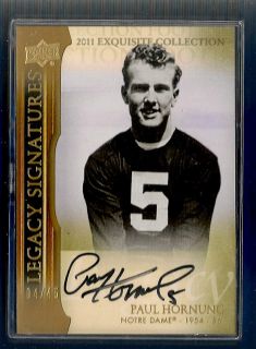 Paul Hornung 2011 Exquisite Legacy Signatures SP Jersey #04/45 Green