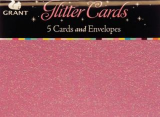 Blank Greeting Cards Invites Envelopes 10 Pcs Glitter Pink
