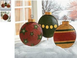  Rustic Outdoor Christmas Ornaments Stakes Metal Yard Decorations ~NEW