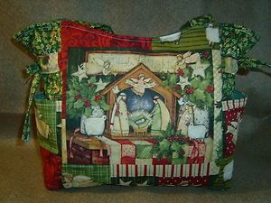 Christmas Nativity O Holy Night Handmade Quilt Purse Tote Handbag