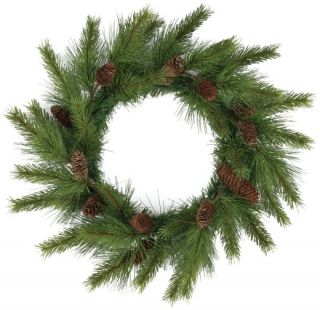 Pair 24 Artificial Pine Cone Greenery Christmas Wreath