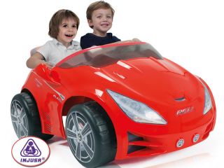 Kids Ride On Toy Injusa Revolution Car Red 2 Seat Max Rider Weight 88