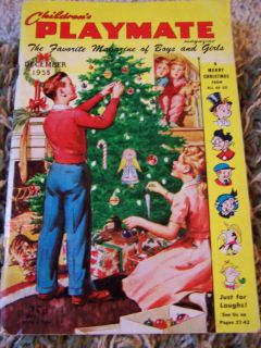Vintage Dec 1955 Childrens Play Mate magazine paper doll Fern Bisel