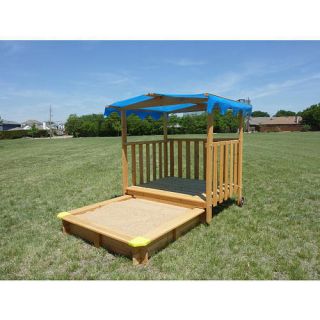 NEW SALE Childrens Outdoor Sand and Shade Roll Out Sandbox Box w