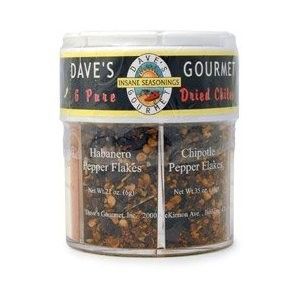 Daves Gourmet Six Pure Chiles Gift Shaker   FREE FAST SHIPPING