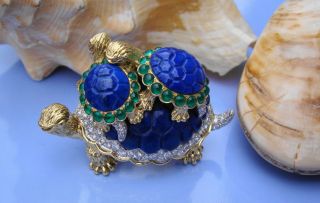 Tiffany & Co. by Donald Claflin Lapis, Diamond, Emerald, Gold Turtle
