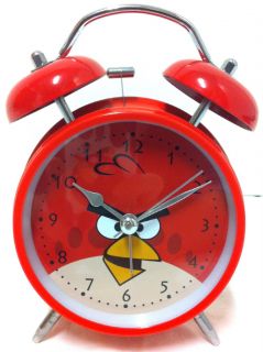 New RARE 6 Angry Birds Twin Bell Alarm Clock High Quality Free