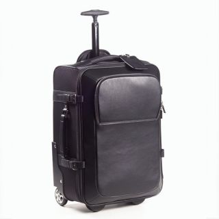 Clava Nylon and Leather Rolling Carry On Suitcase
