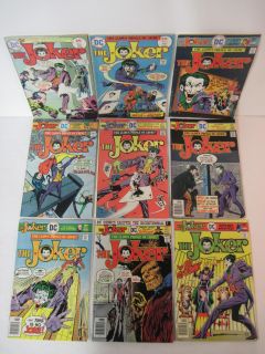 Complete Set of The Joker 1 9 DC Comics 1975 1976 Batmans Arch FOE