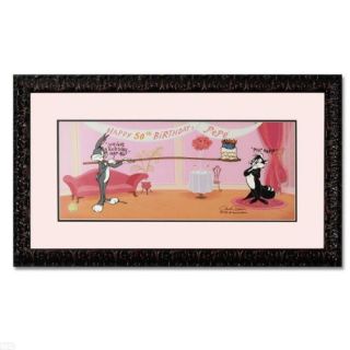 Chuck Jones Hand Signed Animation Cel PEPE LE PEW Framed BUGS BUNNY WB