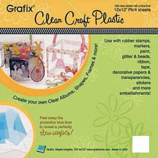 12x12 Grafix Clear Craft Plastic Sheets 020 Thick 4 Pcs