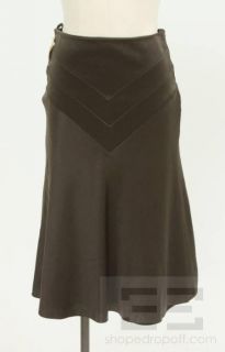 chloe chocolate brown silk darted skirt size 40 new