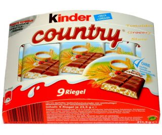  ® Kinder Country® 9pc 212G Chocolate Bars Fresh from Germany