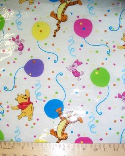 Pooh Tigger Party Balloons Disney Bear Clear Vinyl Fabric Mat