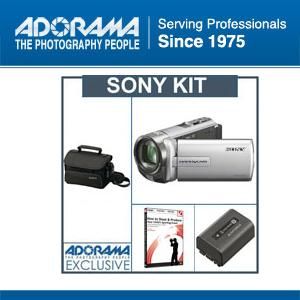 Sony DCR SX45 s SD Memory Card Camcorder Silver Bundle