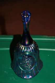   GLASS COBALT BLUE CARNIVAL DISCOVERY BELL CHRISTOPHER COLUMBUS RARE